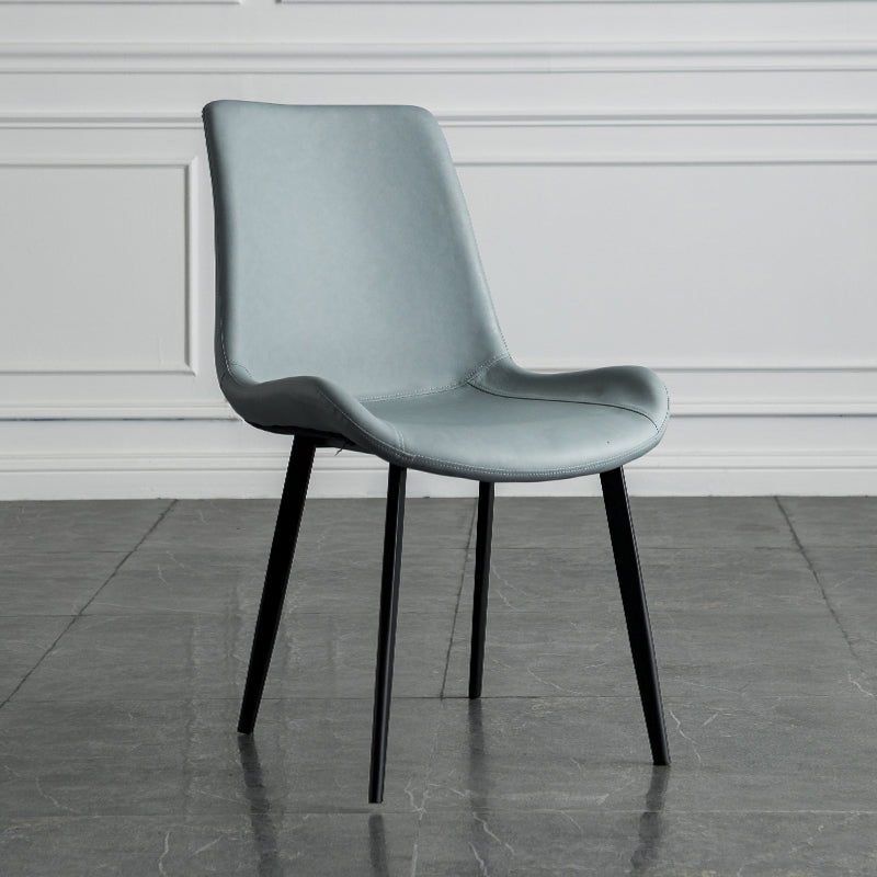 Sillas de comedor estilo moderno Sillas auxiliares de cocina sin brazos con patas de metal