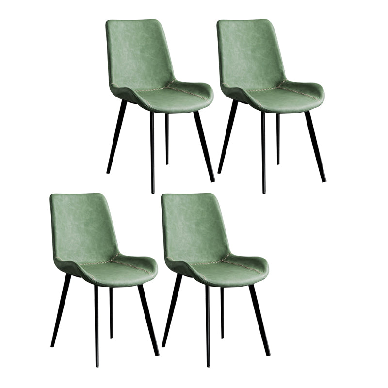 Sillas de comedor estilo moderno Sillas auxiliares de cocina sin brazos con patas de metal