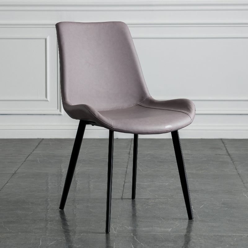 Chaises de salle à manger style contemporain Chaises d'appoint de cuisine sans accoudoirs avec pieds en métal