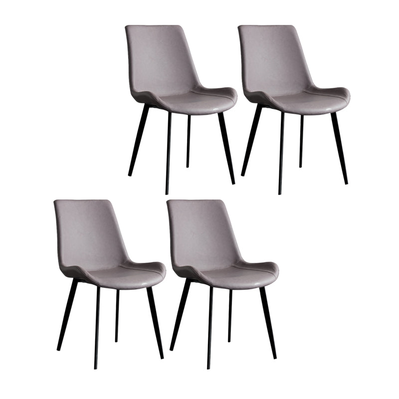 Sillas de comedor estilo moderno Sillas auxiliares de cocina sin brazos con patas de metal