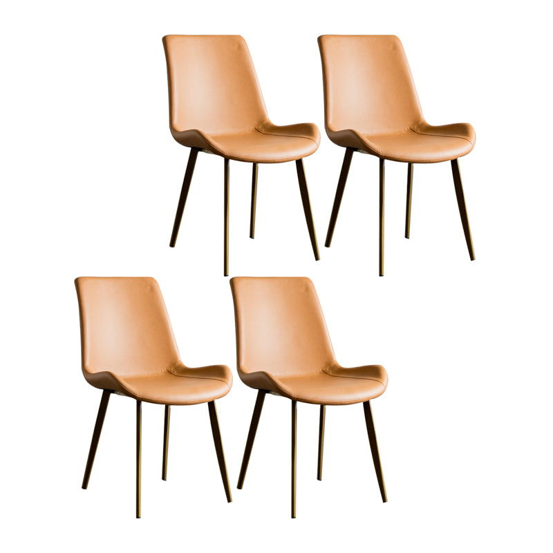 Sillas de comedor estilo moderno Sillas auxiliares de cocina sin brazos con patas de metal