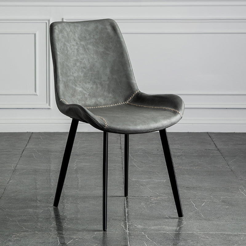 Sillas de comedor estilo moderno Sillas auxiliares de cocina sin brazos con patas de metal