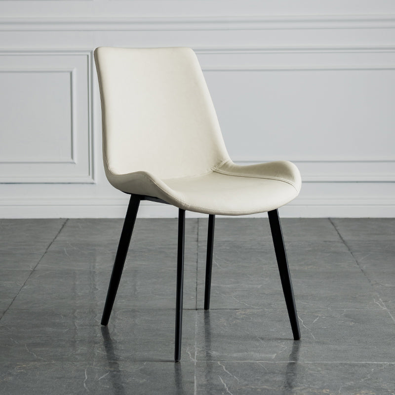 Sillas de comedor estilo moderno Sillas auxiliares de cocina sin brazos con patas de metal