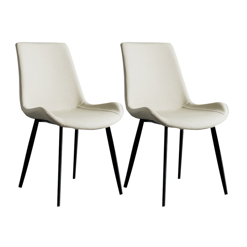 Sillas de comedor estilo moderno Sillas auxiliares de cocina sin brazos con patas de metal