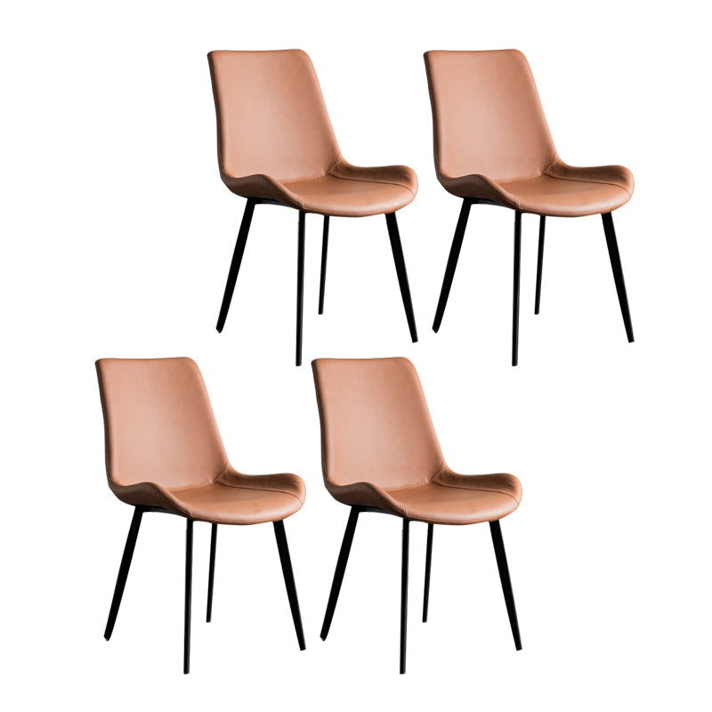Sillas de comedor estilo moderno Sillas auxiliares de cocina sin brazos con patas de metal