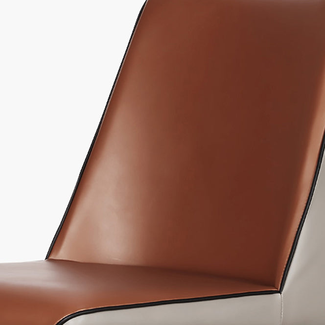 Sillas sin brazos con respaldo sólido contemporáneo, sillas de comedor de cuero para cocina