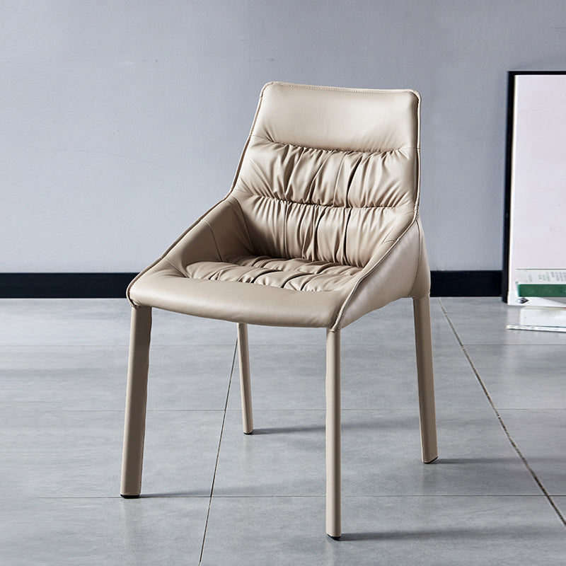 Sillas laterales de comedor de cuero contemporáneo, silla con respaldo sólido para uso doméstico