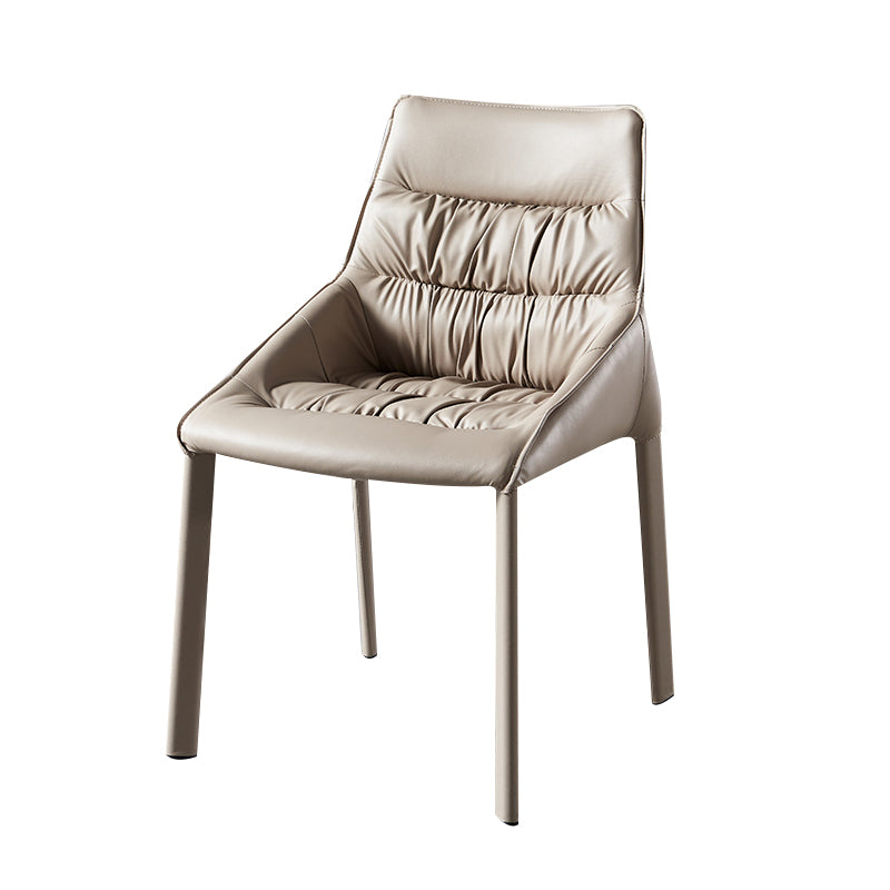 Sillas laterales de comedor de cuero contemporáneo, silla con respaldo sólido para uso doméstico