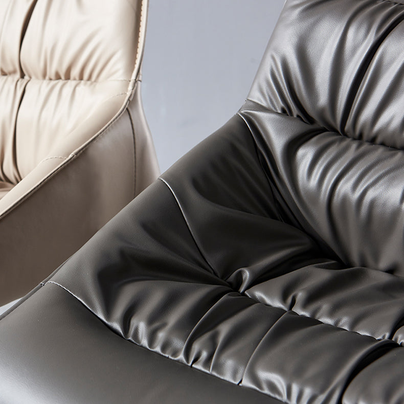 Sillas laterales de comedor de cuero contemporáneo, silla con respaldo sólido para uso doméstico