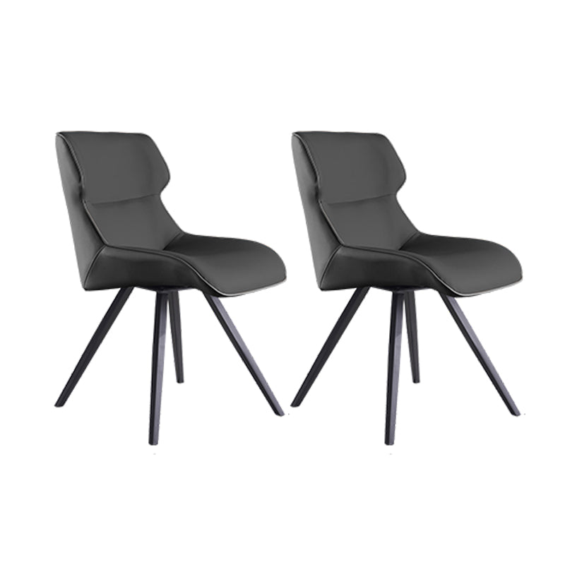 Contemporary Style Arm Leather Dining Chairs Wingback Chair for Kitchen