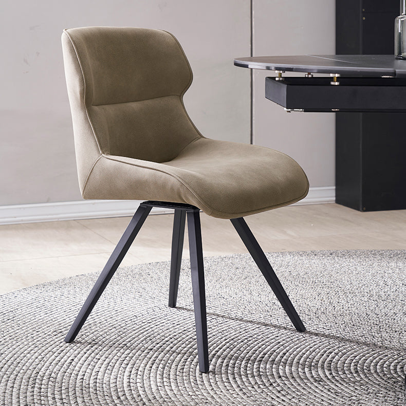 Sillas de comedor de cuero con brazo de estilo moderno, silla con respaldo para cocina