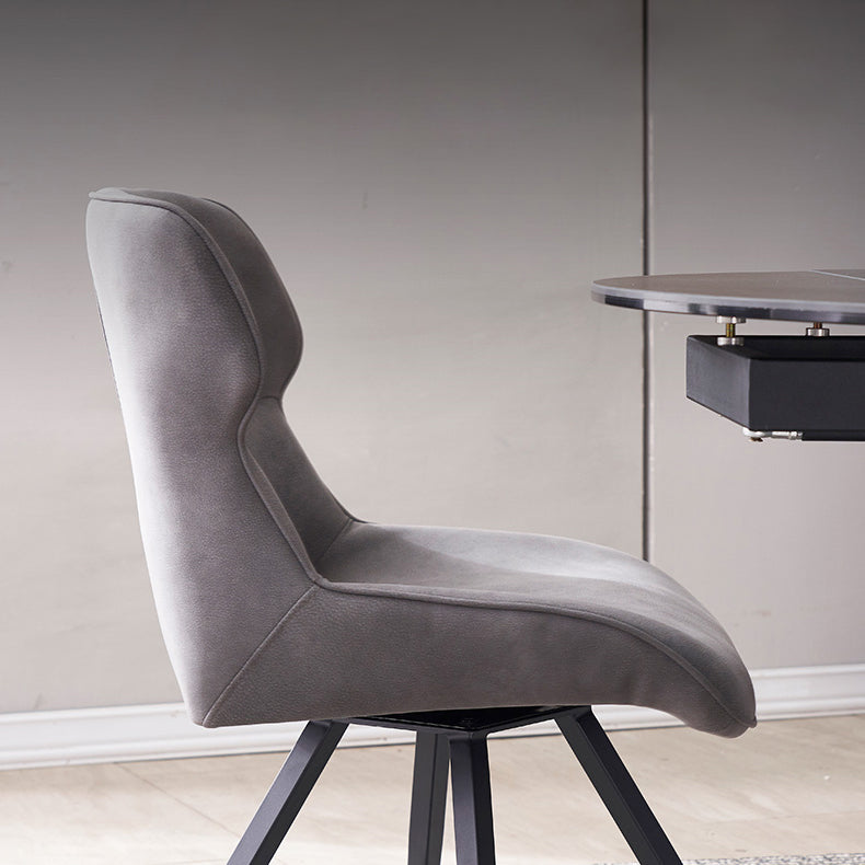Sillas de comedor de cuero con brazo de estilo moderno, silla con respaldo para cocina