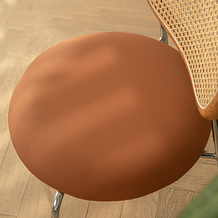 Sillas de comedor de estilo moderno, silla con respaldo abierto lateral sin brazos y patas de metal para cocina