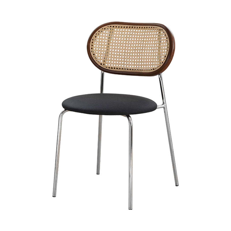 Modern Style Dining Chairs Armless Side Open Back Chair with Metal Legs for Kitchen