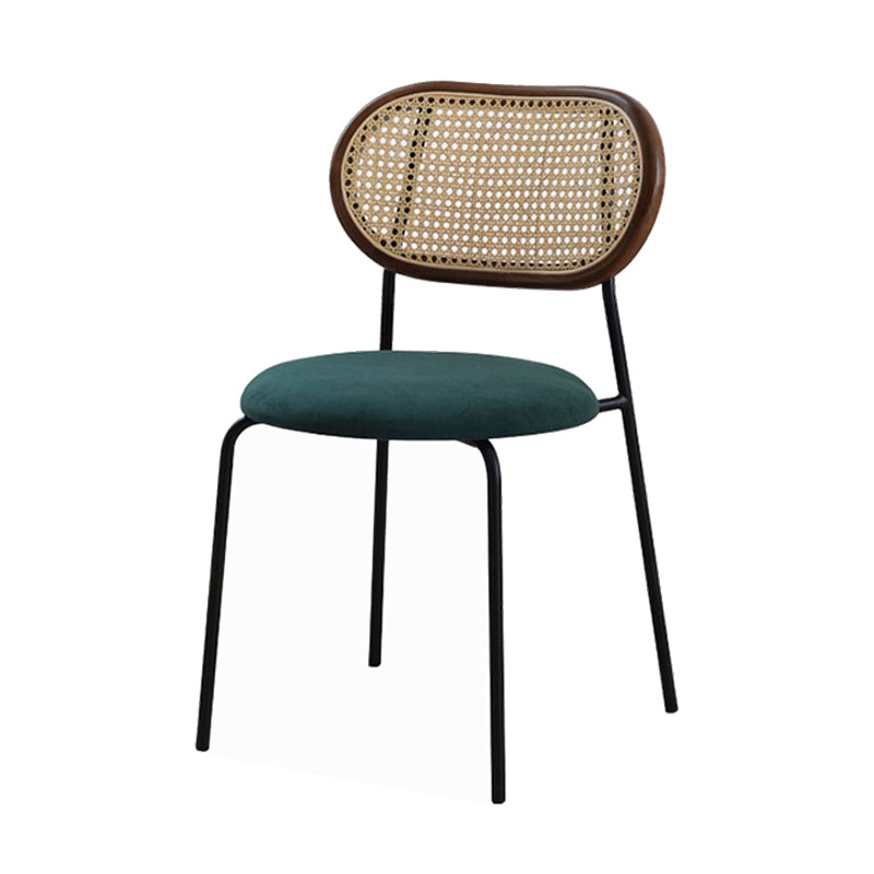 Modern Style Dining Chairs Armless Side Open Back Chair with Metal Legs for Kitchen