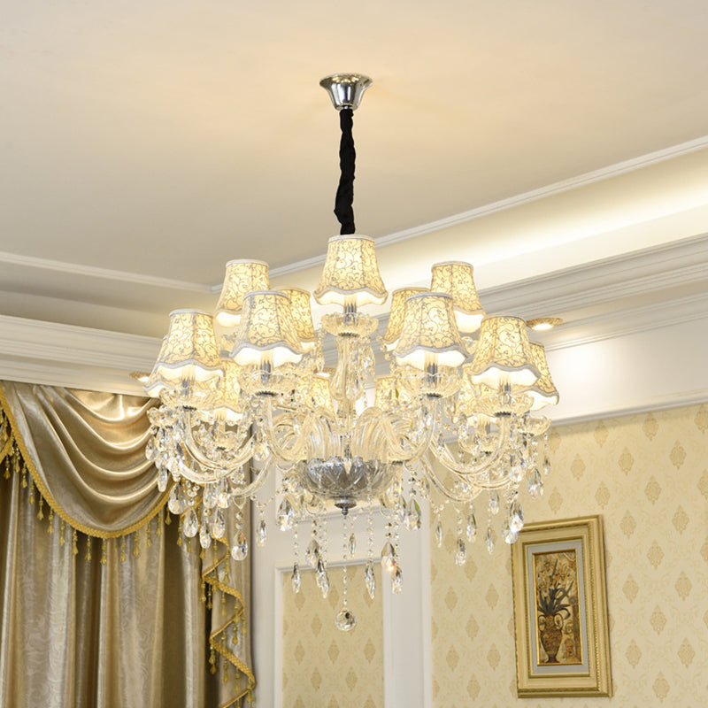 Candle Crystal Pendant Light European Style Chandelier Lighting Fixtures for Living Room