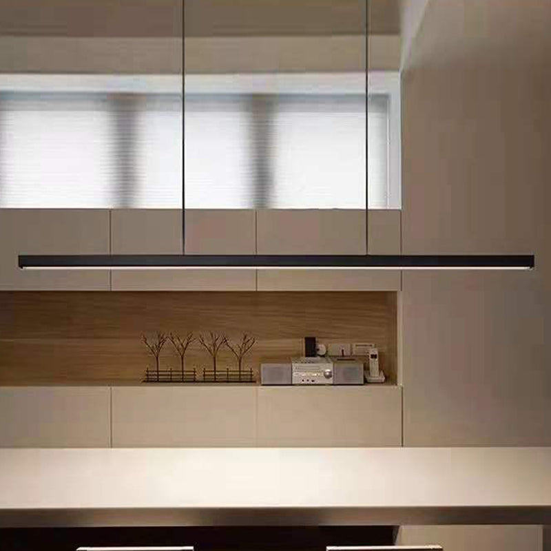 Einfacher Stil Rechteckinsel Island Kronleuchter 1-Kopf-LED-Anhängerbeleuchtung mit Acrylschatten