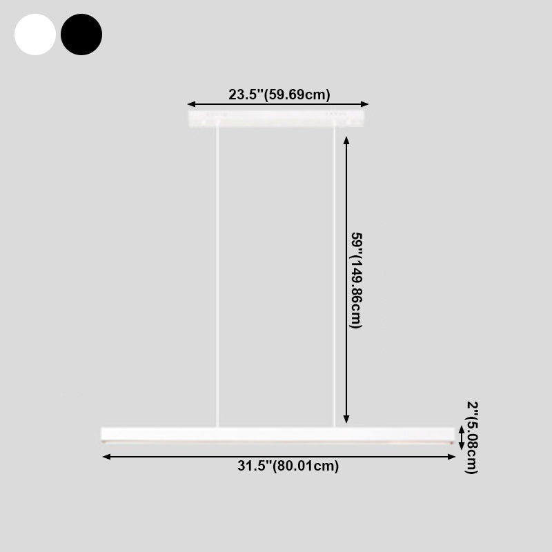 Einfacher Stil Rechteckinsel Island Kronleuchter 1-Kopf-LED-Anhängerbeleuchtung mit Acrylschatten
