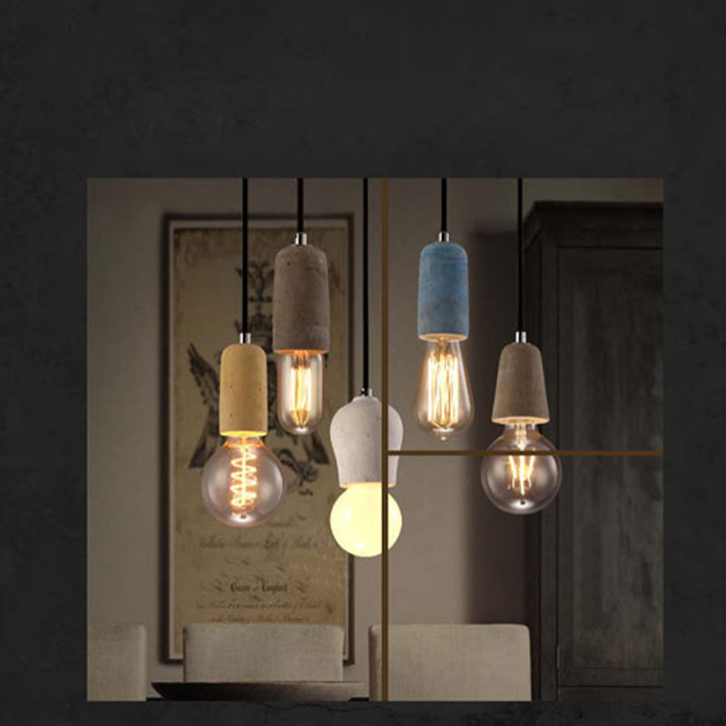 Small Ciment Pendant Light Ayémorrat nordique 1 Éclairage de suspension de tête pour salle à manger