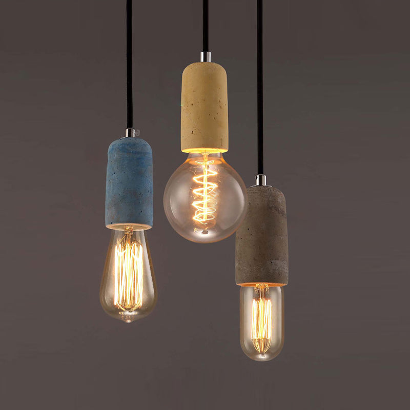 Small Ciment Pendant Light Ayémorrat nordique 1 Éclairage de suspension de tête pour salle à manger