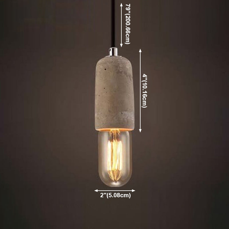 Small Ciment Pendant Light Ayémorrat nordique 1 Éclairage de suspension de tête pour salle à manger