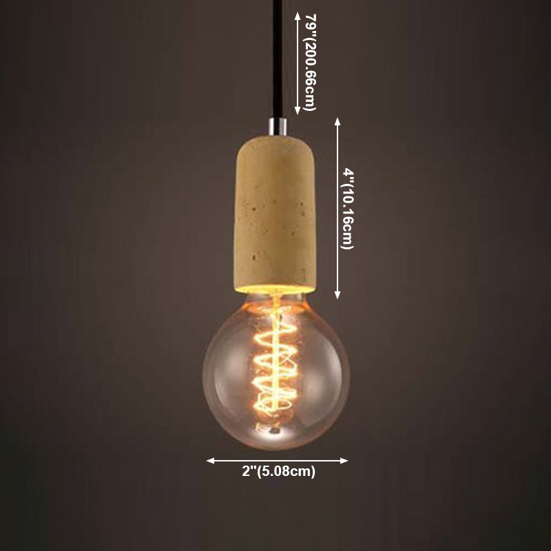 Small Ciment Pendant Light Ayémorrat nordique 1 Éclairage de suspension de tête pour salle à manger
