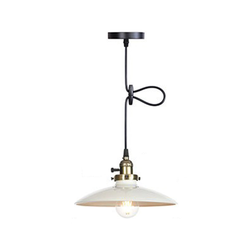 Loft Style Pendant Light Fixture 1-Light Metal Suspension Lamp with Rotary Switch