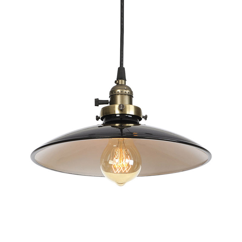 Loft Style Pendant Light Fixture 1-Light Metal Suspension Lamp with Rotary Switch