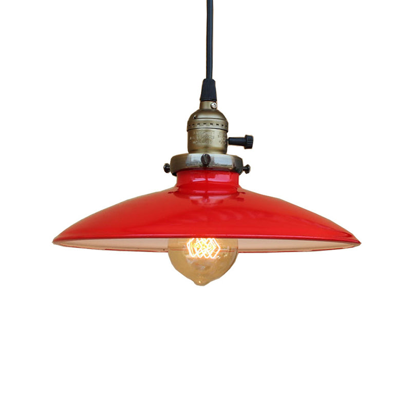 Loft Style Pendant Light Fixture 1-Light Metal Suspension Lamp with Rotary Switch