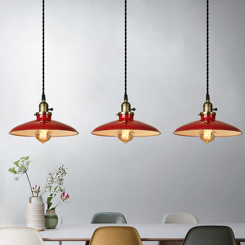 Loft Style Pendant Light Fixture 1-Light Metal Suspension Lamp with Rotary Switch