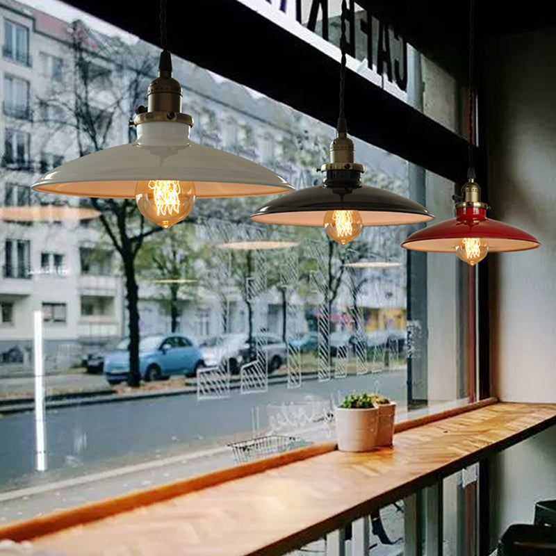 Loft Style Pendant Light Fixture 1-Light Metal Suspension Lamp with Rotary Switch