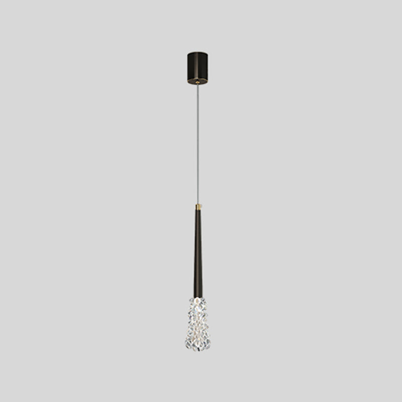 Luminaire pendentif ménage suspendu moderne avec nuance de cristal pour salle de dessin