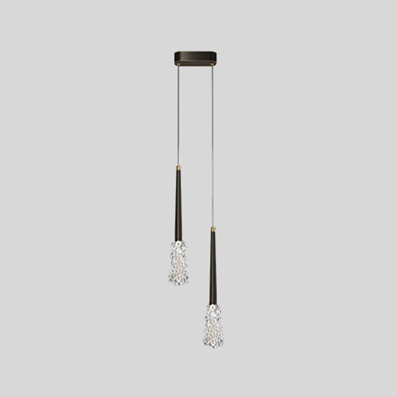 Luminaire pendentif ménage suspendu moderne avec nuance de cristal pour salle de dessin