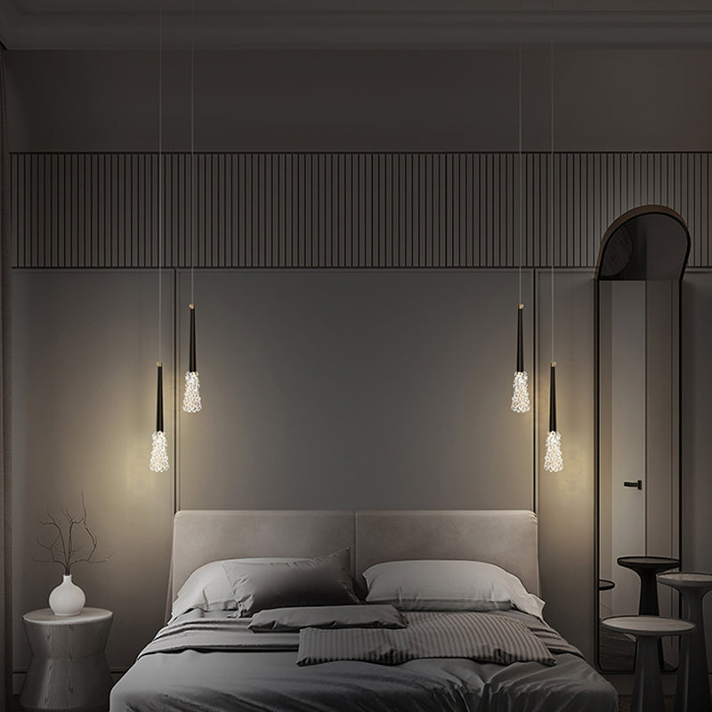 Luminaire pendentif ménage suspendu moderne avec nuance de cristal pour salle de dessin