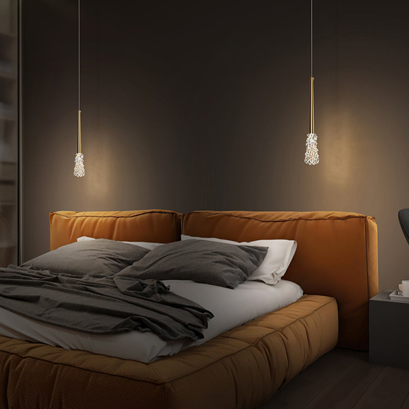 Luminaire pendentif ménage suspendu moderne avec nuance de cristal pour salle de dessin