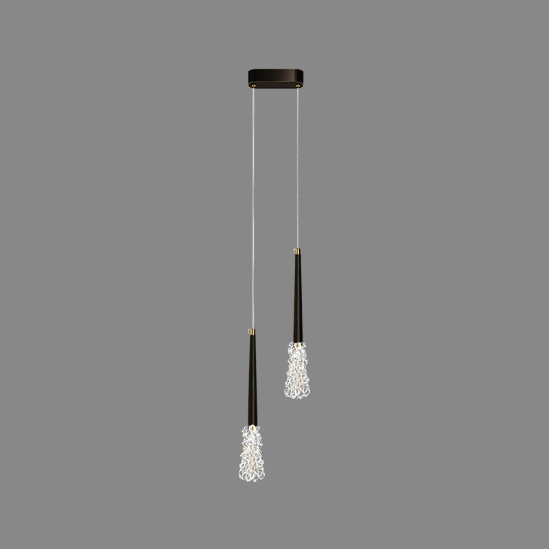 Luminaire pendentif ménage suspendu moderne avec nuance de cristal pour salle de dessin