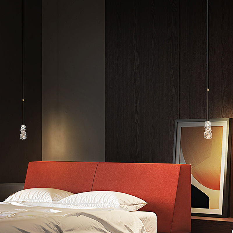 Luminaire pendentif ménage suspendu moderne avec nuance de cristal pour salle de dessin