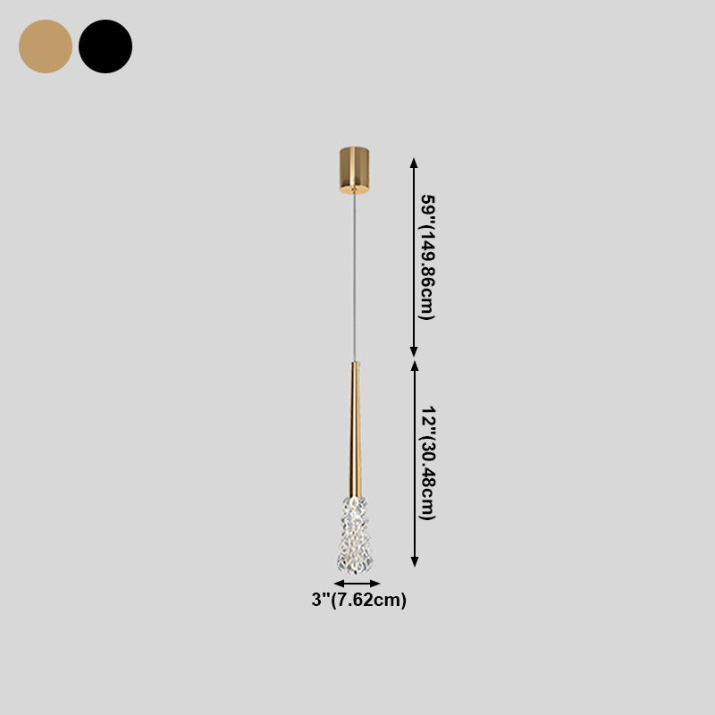 Luminaire pendentif ménage suspendu moderne avec nuance de cristal pour salle de dessin