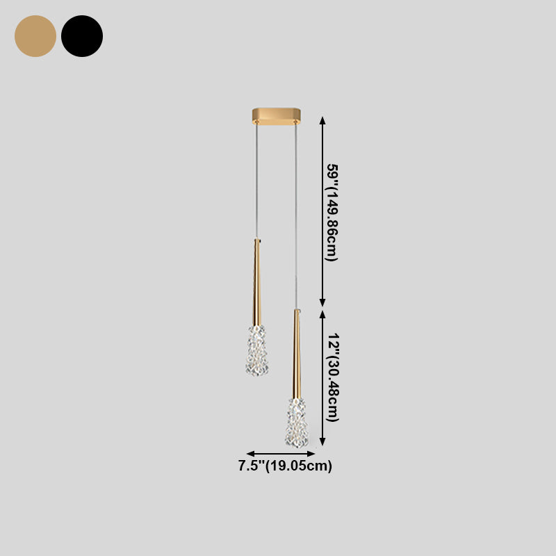 Luminaire pendentif ménage suspendu moderne avec nuance de cristal pour salle de dessin