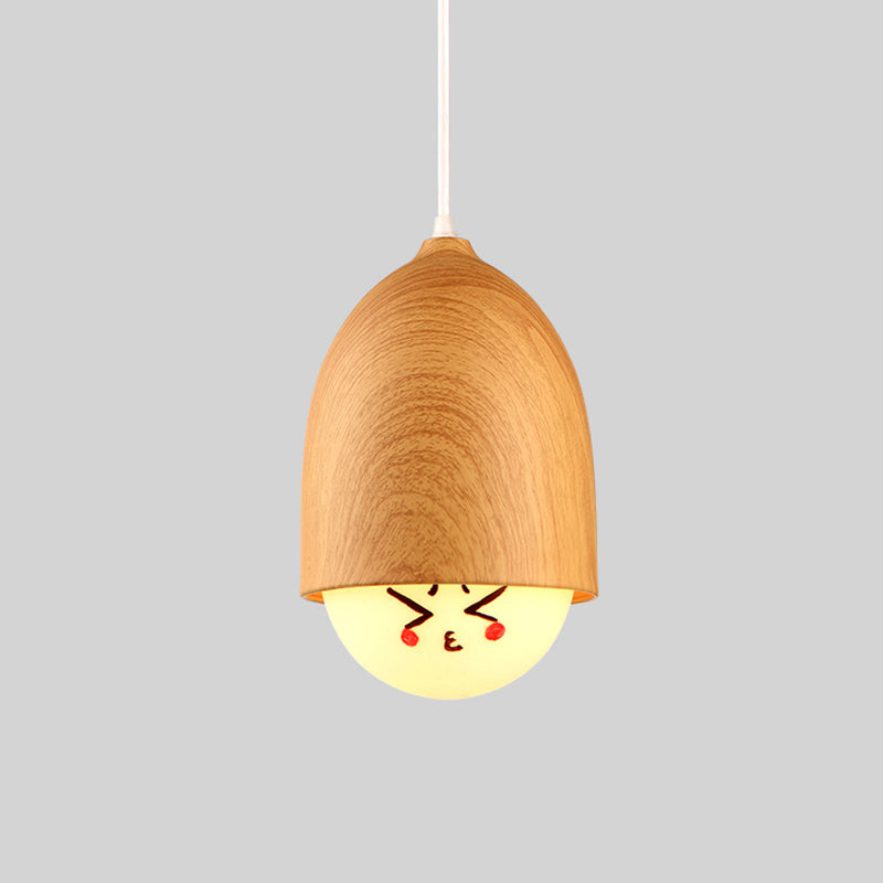 LAMPE DE TRAPLE DE FINE DE BOIS NORDIQUE 1-LIGHT BLANC SUSPENSION SUSPENSION POUR CAFE