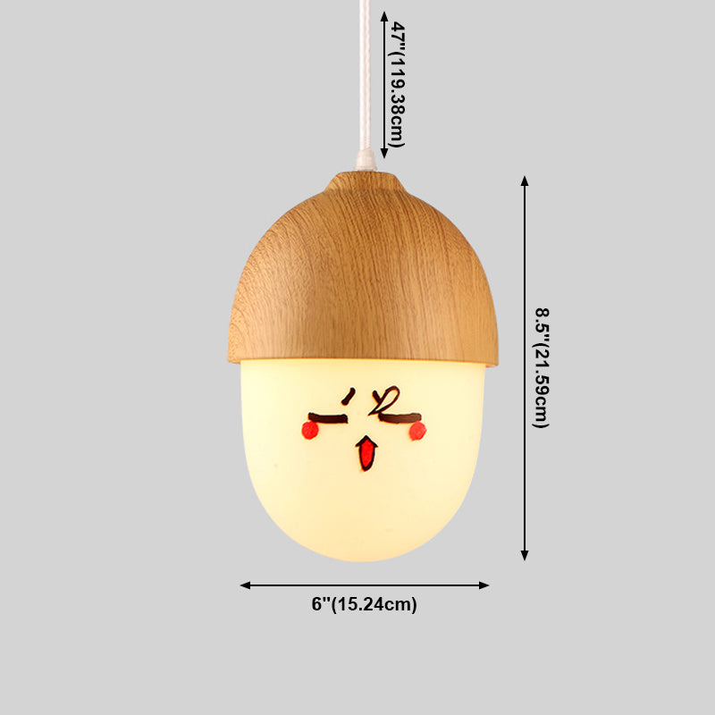 LAMPE DE TRAPLE DE FINE DE BOIS NORDIQUE 1-LIGHT BLANC SUSPENSION SUSPENSION POUR CAFE