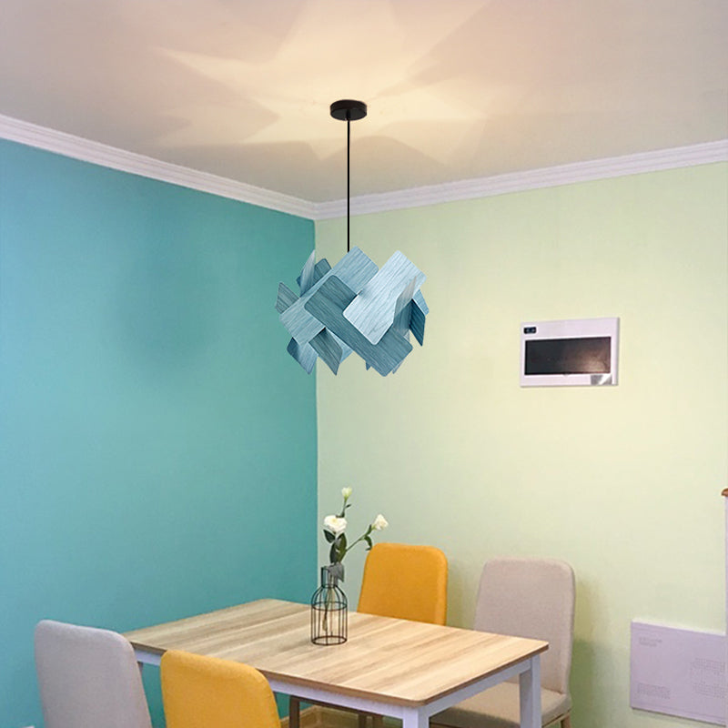 Forme de géométrie Lampe suspendue en faux bois 1