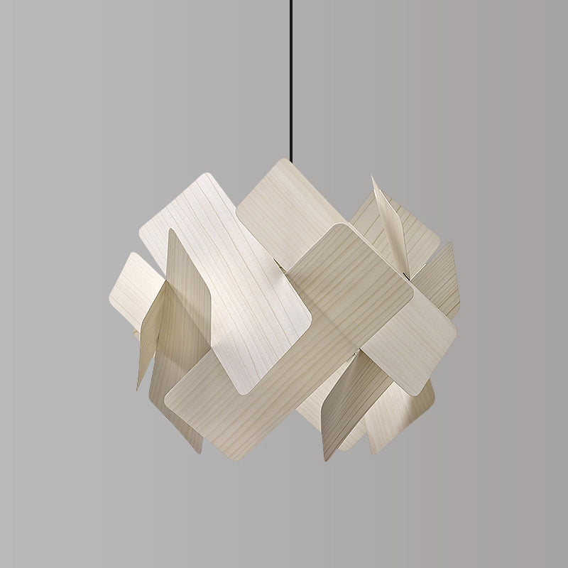Forme de géométrie Lampe suspendue en faux bois 1