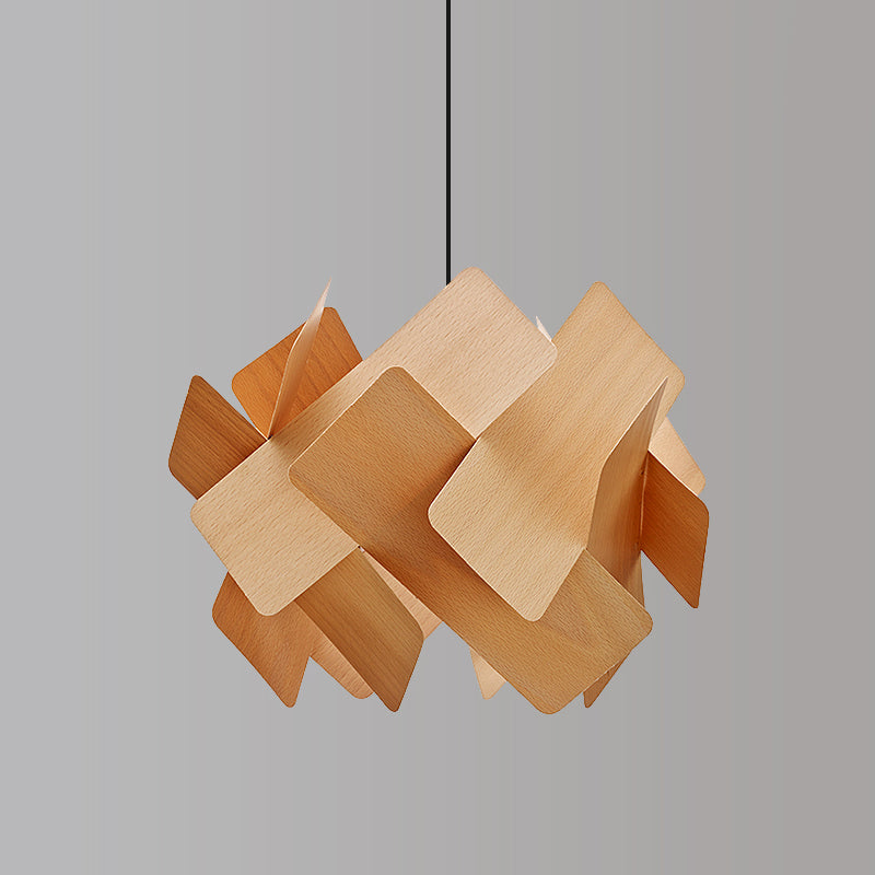 Forme de géométrie Lampe suspendue en faux bois 1