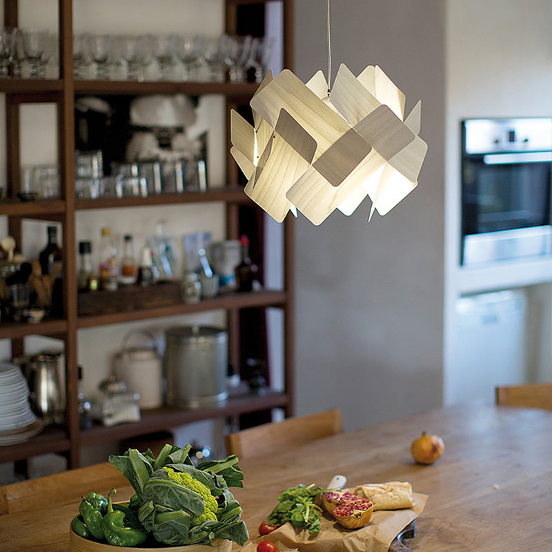 Forme de géométrie Lampe suspendue en faux bois 1