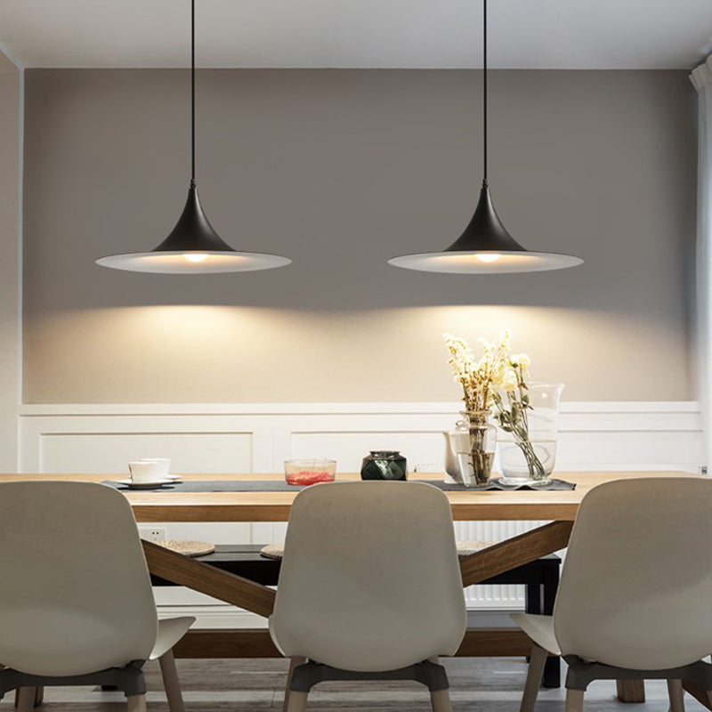 Postmodern Fared Pendant Lightture Metal 1-Light Dining Room Suspension Light