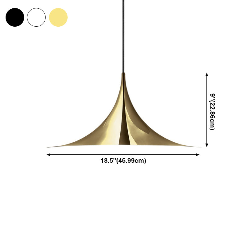 Postmodern Fared Pendant Lightture Metal 1-Light Dining Room Suspension Light