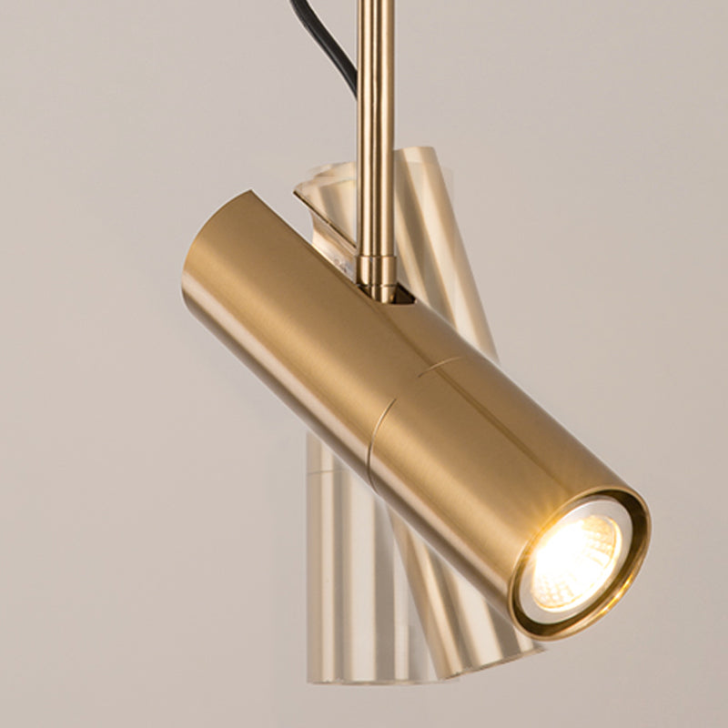 Postmoderne Light-Luxury suspendu lampe à pêche cylindrique en métal