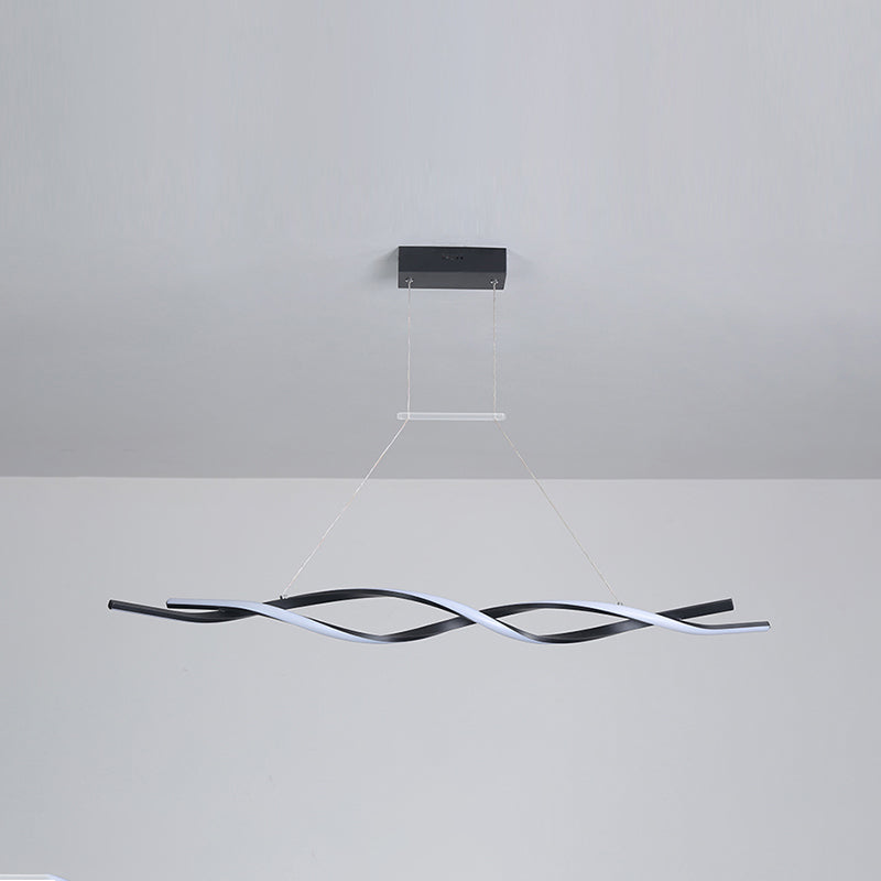 Accesorios de iluminación colgante LED de restaurantes LED de 2 cabezas modernas de la isla curve