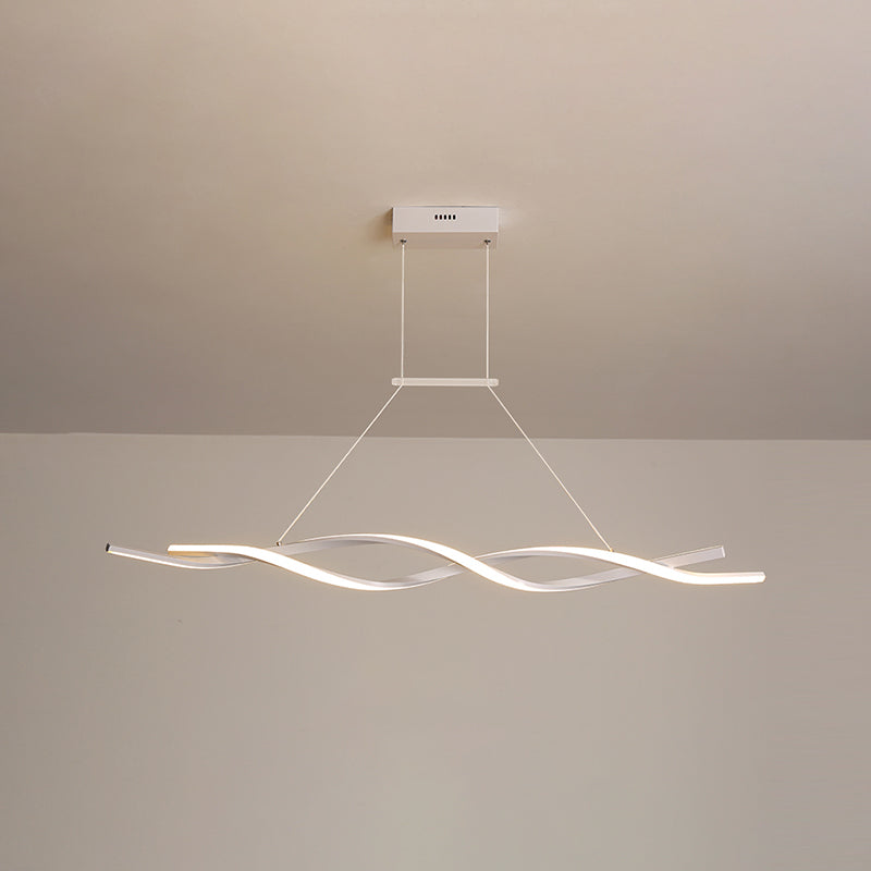 Lustre de l'île Curve Modern Island 2 têtes Restruction LED Pending Lighting